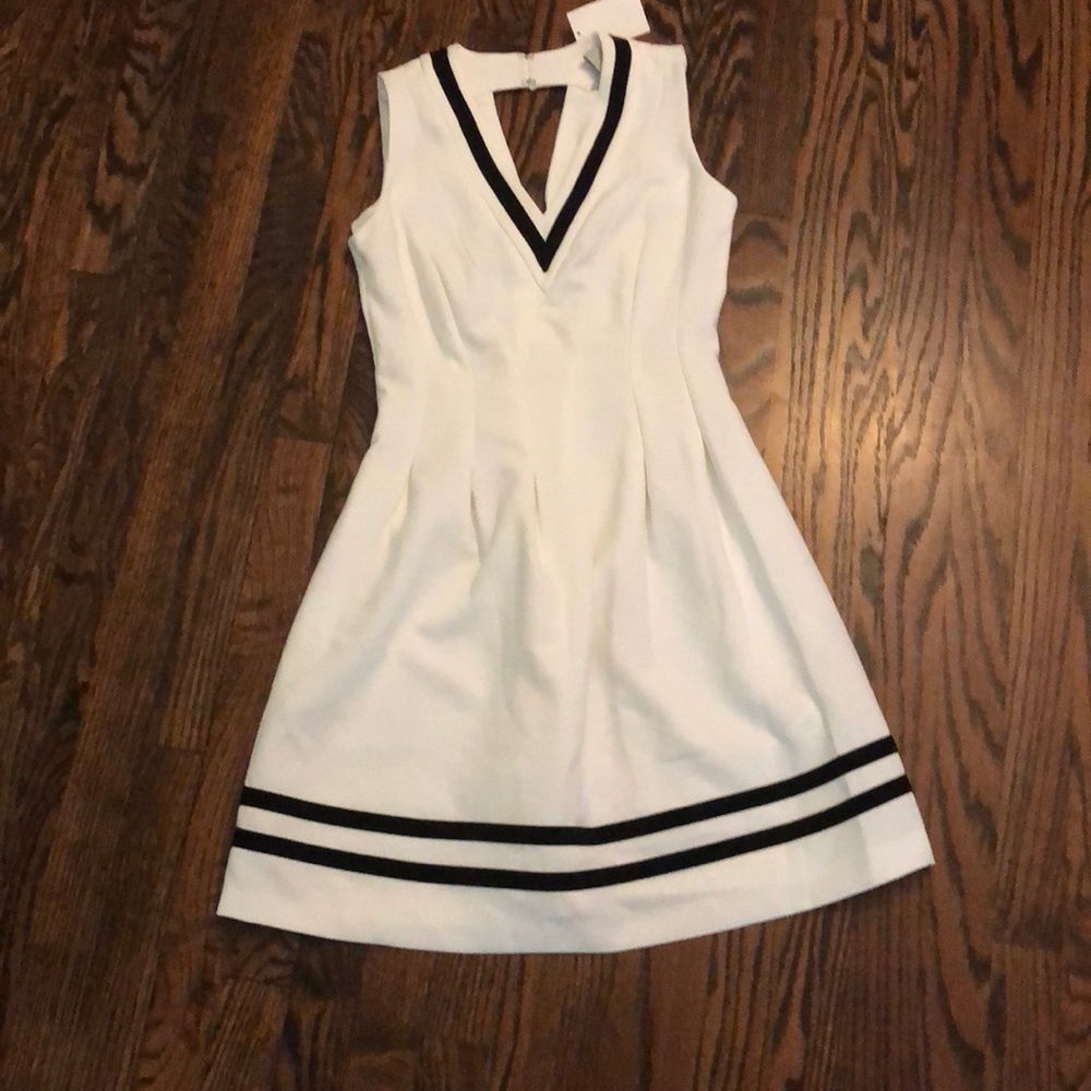 White and Navy Dress